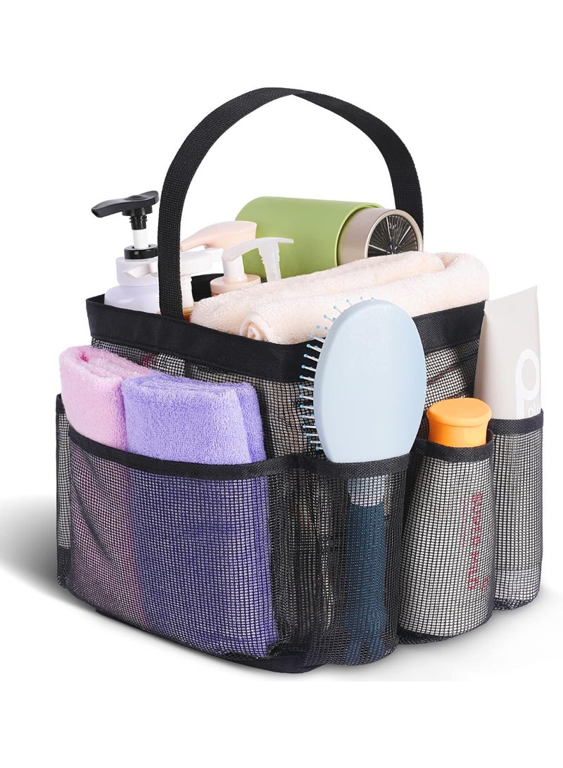 EUDELE حامل دش شبكي محمول لمستلزمات غرفة السكن الجامعي، حامل دش للسكن الجامعي بسعة كبيرة 8 جيوب، حقيبة استحمام للشاطئ والسباحة والصالة الرياضية - Image 1