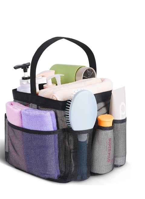 Mesh Shower Caddy Portable for College Dorm Room Essentials, Shower Caddy Dorm with 8-Pocket Large Capacity,Shower Bag for Beach,Swimming,Gym