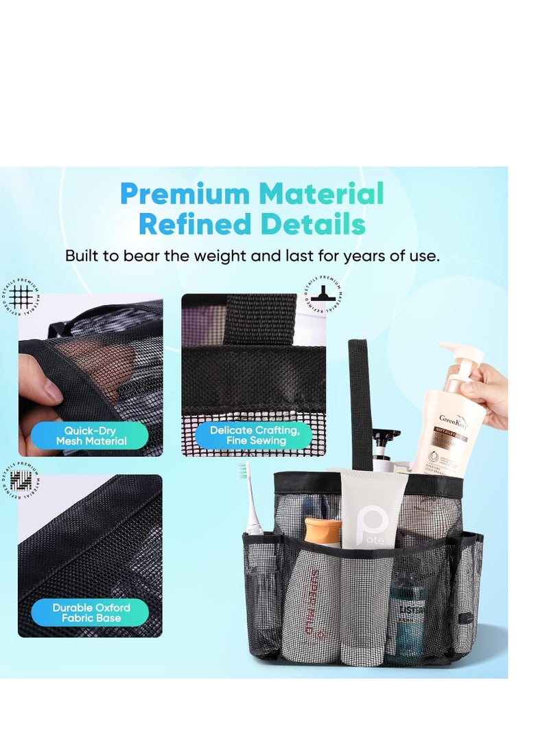 Mesh Shower Caddy Portable for College Dorm Room Essentials, Shower Caddy Dorm with 8-Pocket Large Capacity,Shower Bag for Beach,Swimming,Gym