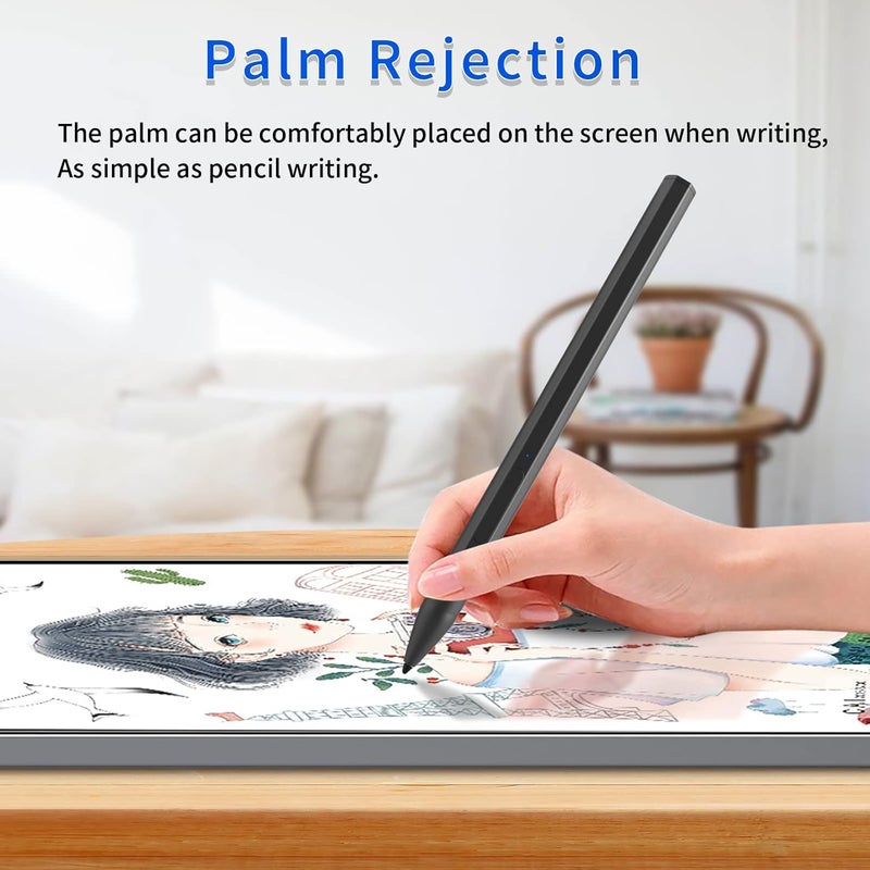SSSÂ·GRGB Stylus Pen for HP Envy X360 Pavilion X360 Specter X360 Spectre X2 Envy X2 Rechargeable MPP 2.0 Tilt Active Pen with 4096 Pressure Sensitivity, Palm Rejection, Magnetic Attachment Function, Black - Image 3
