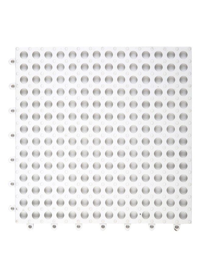 NIBEMINENT 4-Piece Waterproof Hole Pattern Anti-Skid Doormat Set White 30 x 30cm