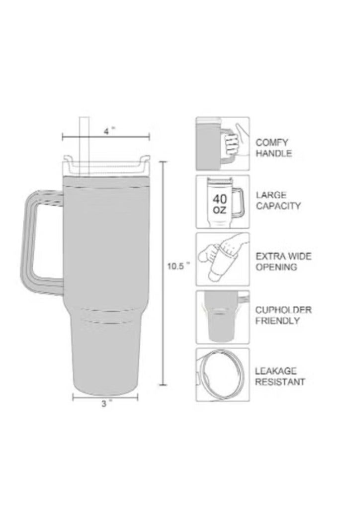 Stanley Stanley X Barbie 60s Stanley Steel Tumbler 40 oz with Plastic Straw Black. - Image 2