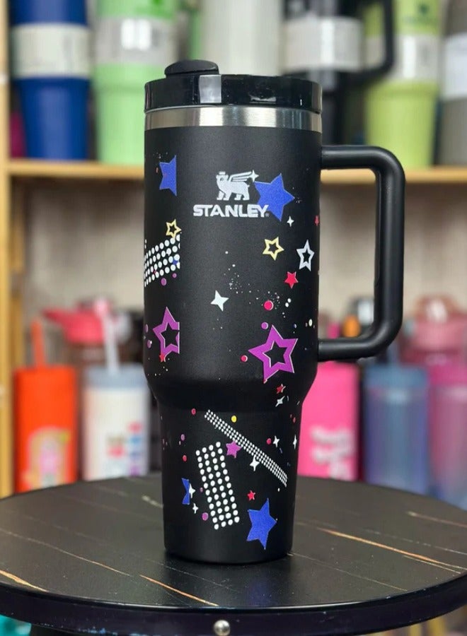 Stanley Stanley X Barbie 60s Stanley Steel Tumbler 40 oz with Plastic Straw Black. - Image 5