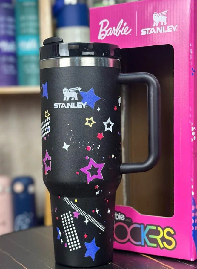 Stanley Stanley X Barbie 60s Stanley Steel Tumbler 40 oz with Plastic Straw Black. - Image 4