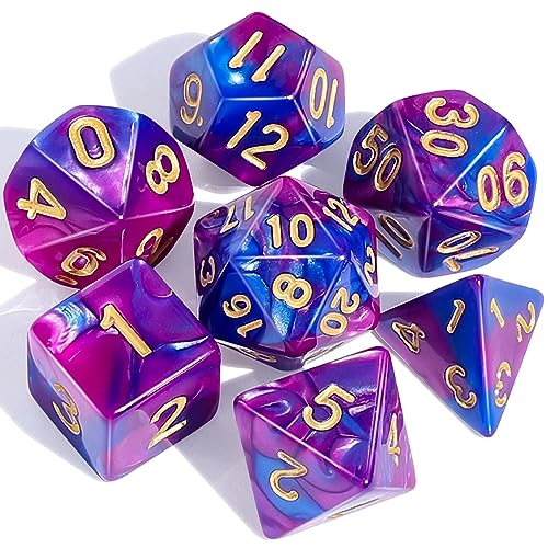 CiaraQ DND Polyhedral Dice Set with a Black Dice Bag for DD RPG MTG Role Playing Table Games - Image 1