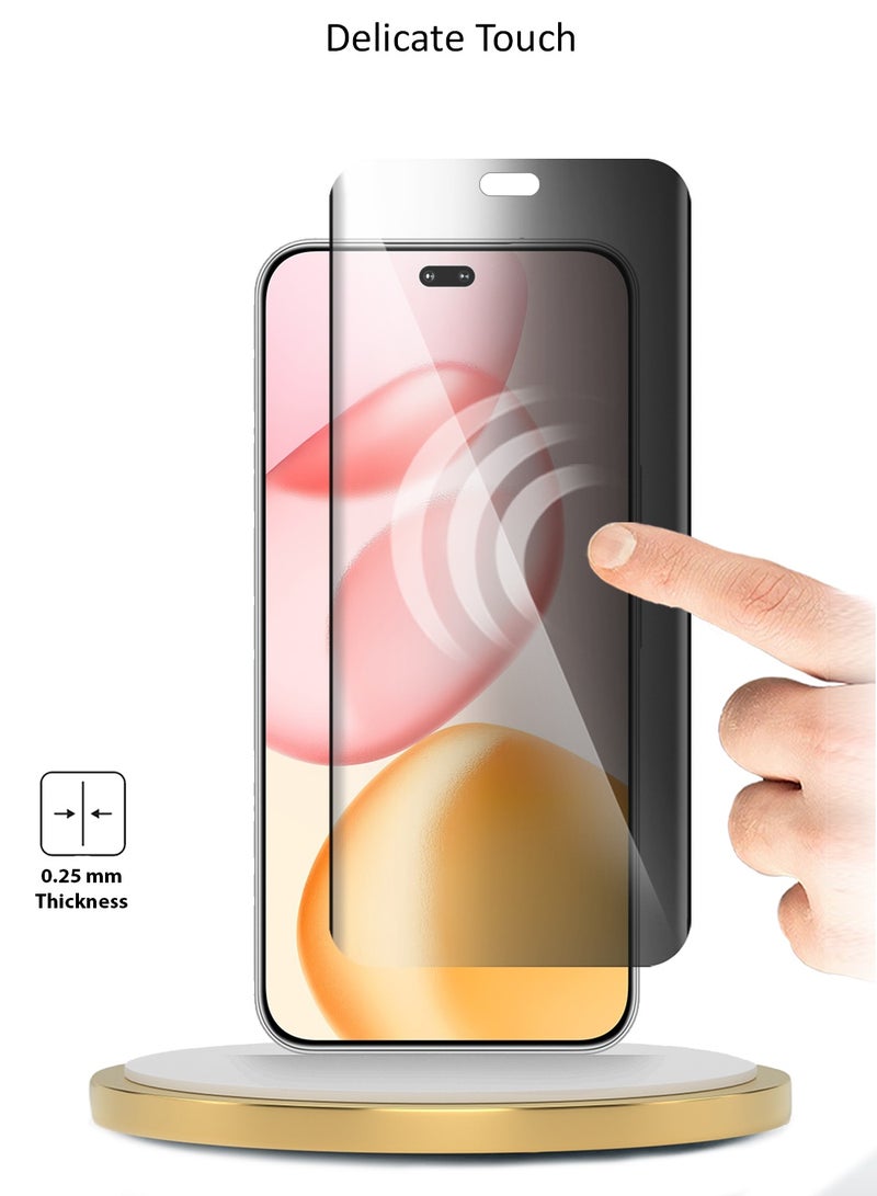 دبليو تيك حامي شاشة زجاجي مقسى بخصوصية كامل مع لاصق كامل لحواف منحنية بوضوح لشاشة Honor 400 Pro 5G 2025 (MSGUCP) - Image 5