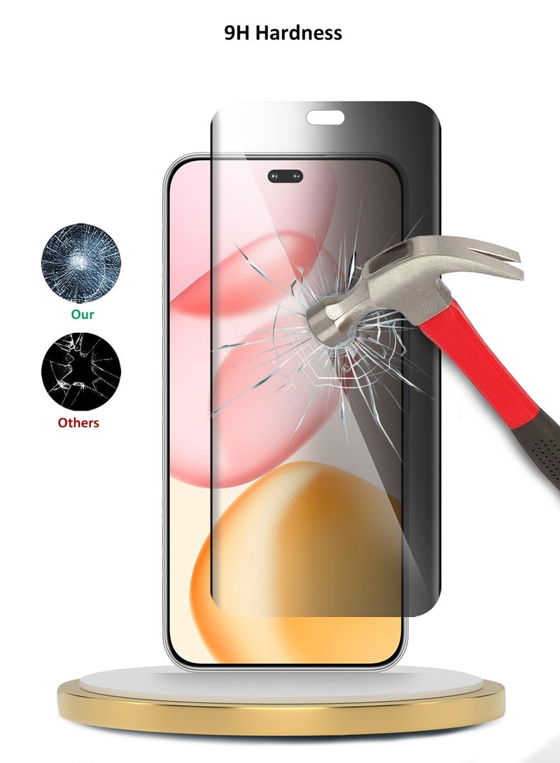 دبليو تيك حامي شاشة زجاجي مقسى بخصوصية كامل مع لاصق كامل لحواف منحنية بوضوح لشاشة Honor 400 Pro 5G 2025 (MSGUCP) - Image 4