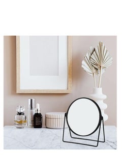 Cool Baby Makeup Mirror Round Rotating Desktop Standing Mirror 360° Rotating Double-Sided Dressing Table Mirror (Black)  - Image 5