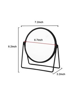 Cool Baby Makeup Mirror Round Rotating Desktop Standing Mirror 360° Rotating Double-Sided Dressing Table Mirror (Black)  - Image 2