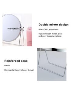 Cool Baby Makeup Mirror Round Rotating Desktop Standing Mirror 360° Rotating Double-Sided Dressing Table Mirror (Black)  - Image 4