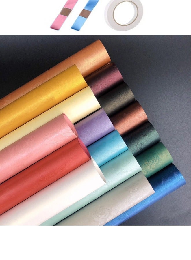 زيمي ١٥ ورقة من ورق هدايا كرافت بلون واحد ونقش لؤلؤي داكن | ورق تغليف فاخر بـ ١٥ لونًا | تغليف هدايا، ديكورات أعياد، هدايا عمل، اصنعها بنفسك، مادة سميكة وصديقة للبيئة، ٥٢×٧٤ سم - Image 1