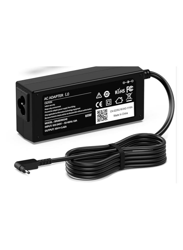Laptop Adapter Charger For Acer Chromebook 11/13/14/5 & R11/R13/R14/CB3/CB5 & Aspire 3 & A315/A315/A314 Power Cord (3.0mm x 1.1mm) - Image 1