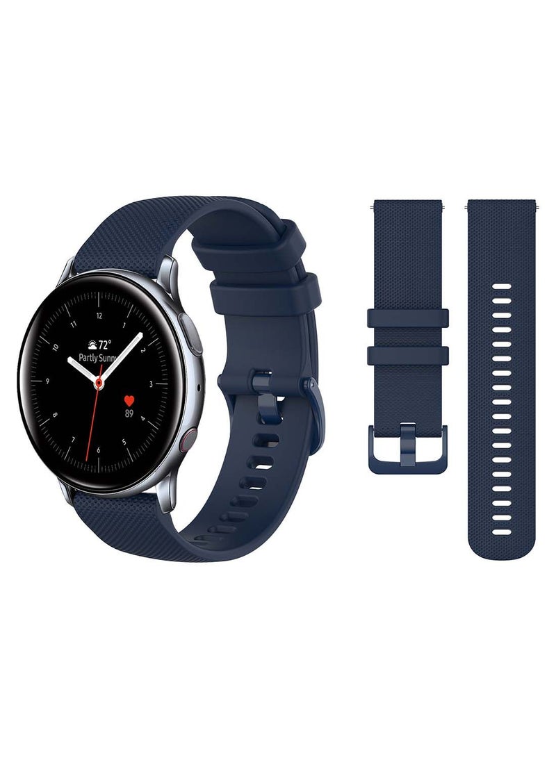 نيبمينينت سوار بديل من السيليكون المقوى مقاس 20 مم لساعة سامسونج أكتيف 2 40/44 ماتريكس أزرق داكن - Image 2