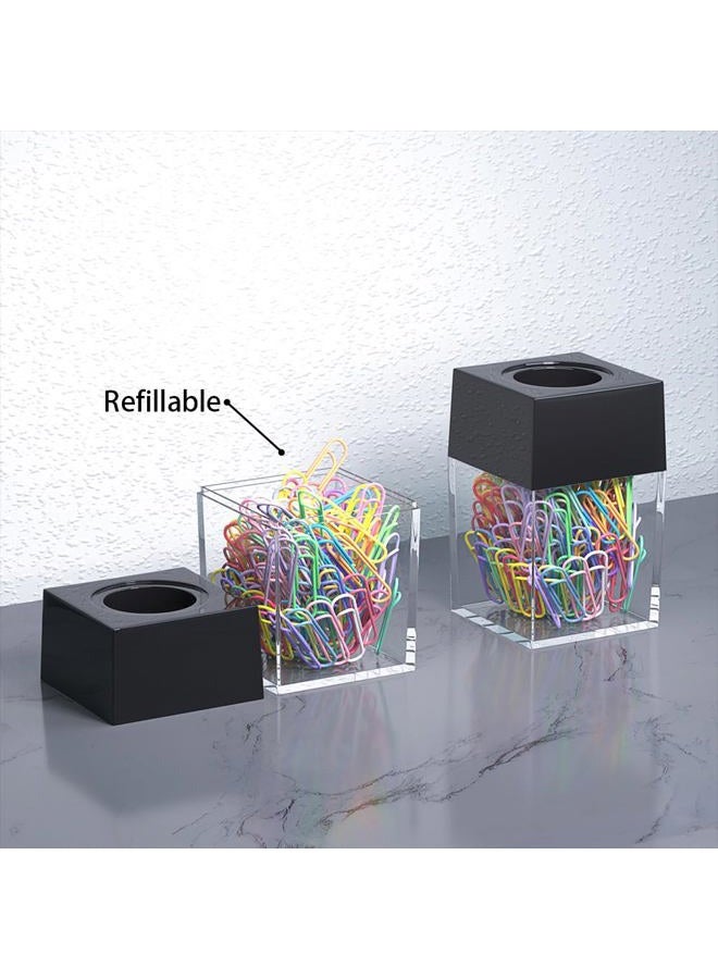 grwanpen R&S 2 Magnetic Paper Clip Dispenser Boxes with 100 Multicolored Paper Clips Each,Black - Image 5