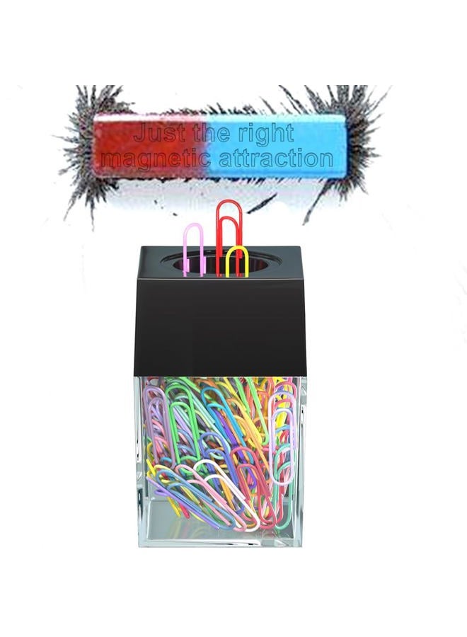 grwanpen R&S 2 Magnetic Paper Clip Dispenser Boxes with 100 Multicolored Paper Clips Each,Black - Image 3