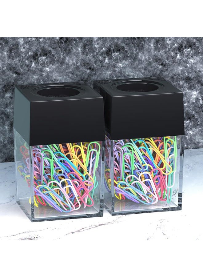 grwanpen R&S 2 Magnetic Paper Clip Dispenser Boxes with 100 Multicolored Paper Clips Each,Black - Image 4