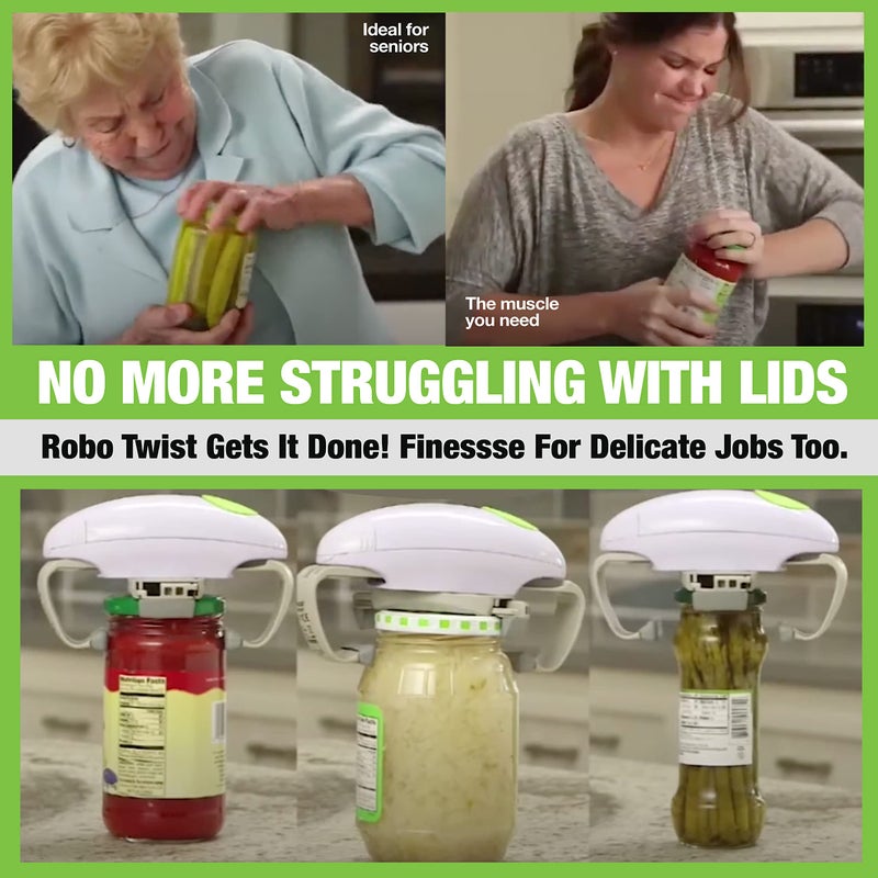 Emson Robotwist Automatic Jar Opener, Deluxe Model with Improved Torque, Robo Twist Kitchen Gadgets for Home, Electric Handsfree Easy Jar Opener â€“ Works on All Jar Sizes, As Seen on TV - Image 3