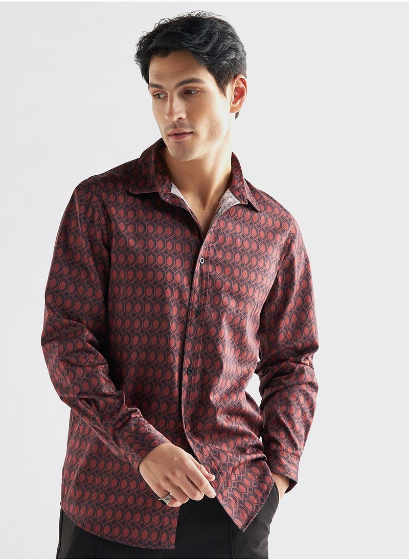 FAV Printed Regular Fit Shirt  - Image 1