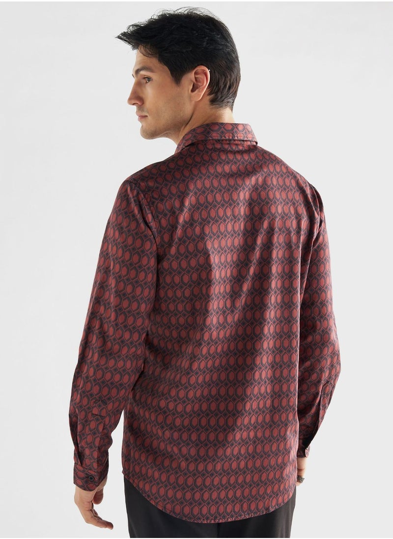 FAV Printed Regular Fit Shirt  - Image 2