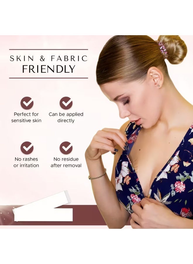 aeen Total 100 Strips Pack of 2 | Strong Hijab Tape | Double Sided Fashion Tape for Clothing & Body  | Invisible Dress Tape for Women | All-Day Strong Hold | Gentle on Skin & Fabric. - Image 4