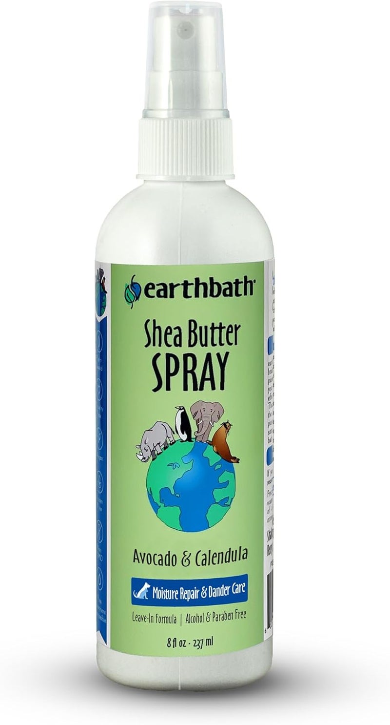 earthbath Hypoallergenic Shea Butter Spray - Dog Dandruff Treatment, Moisture Repair, Skin Moisturizer & Dander Care Spray for Dogs & Cats, Enriched with Nilotica Shea Butter - 237 ml - Image 1