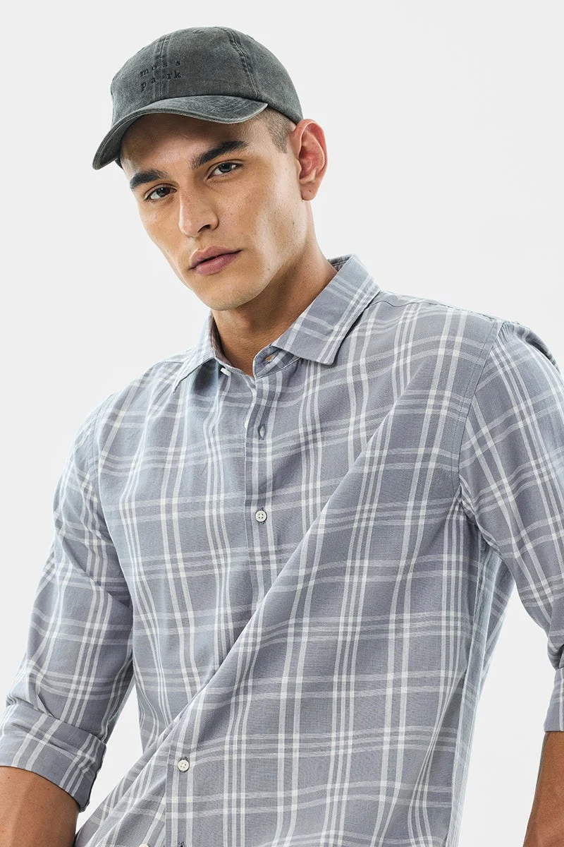 SNITCH Regular Fit Linen Blend Checks Shirt