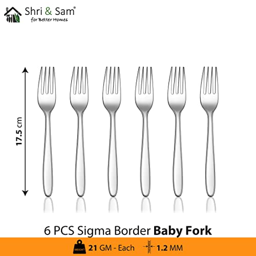 Shri & Sam Stainless Steel Cutlery Set, 18-Pieces, Silver Sigma Border - Image 4