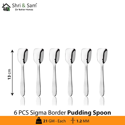 Shri & Sam Stainless Steel Cutlery Set, 18-Pieces, Silver Sigma Border - Image 5