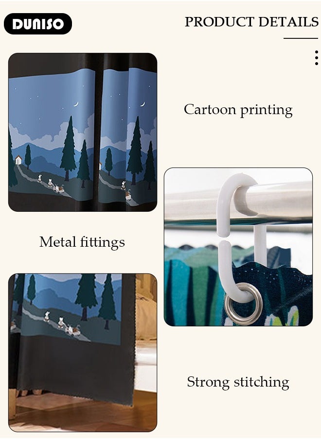 DUNISO Blackout Bottom Bunk Bed Curtains Dormitory Room Lightproof Decorative Roommate Privacy Cover Canopy Photo Background Decor Backdrop Blackout Curtain 2 Panels  - Image 2