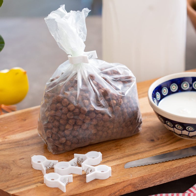 Chef Craft Select Plastic Bread and Bagel Clip, 6 Piece Set, White - Image 3