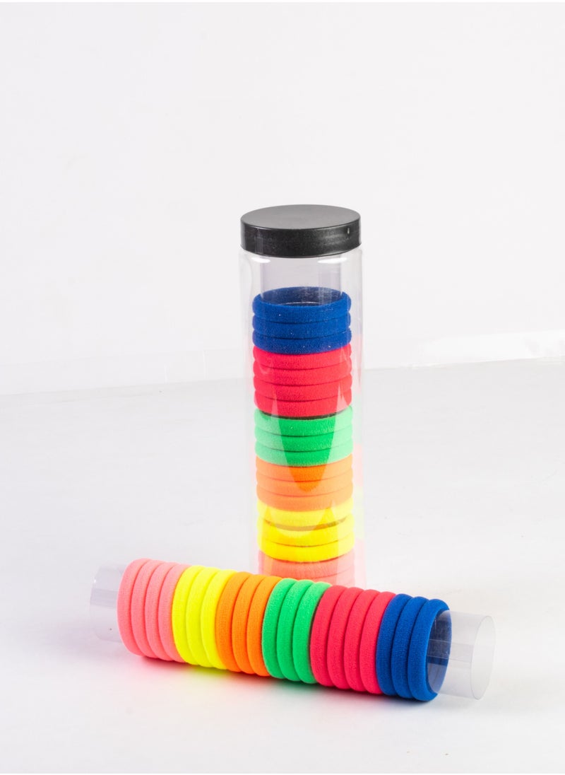 The Black Pearl Accessories - Box of Large Multi Colors Hair Ties - 20 Pieces - Image 1
