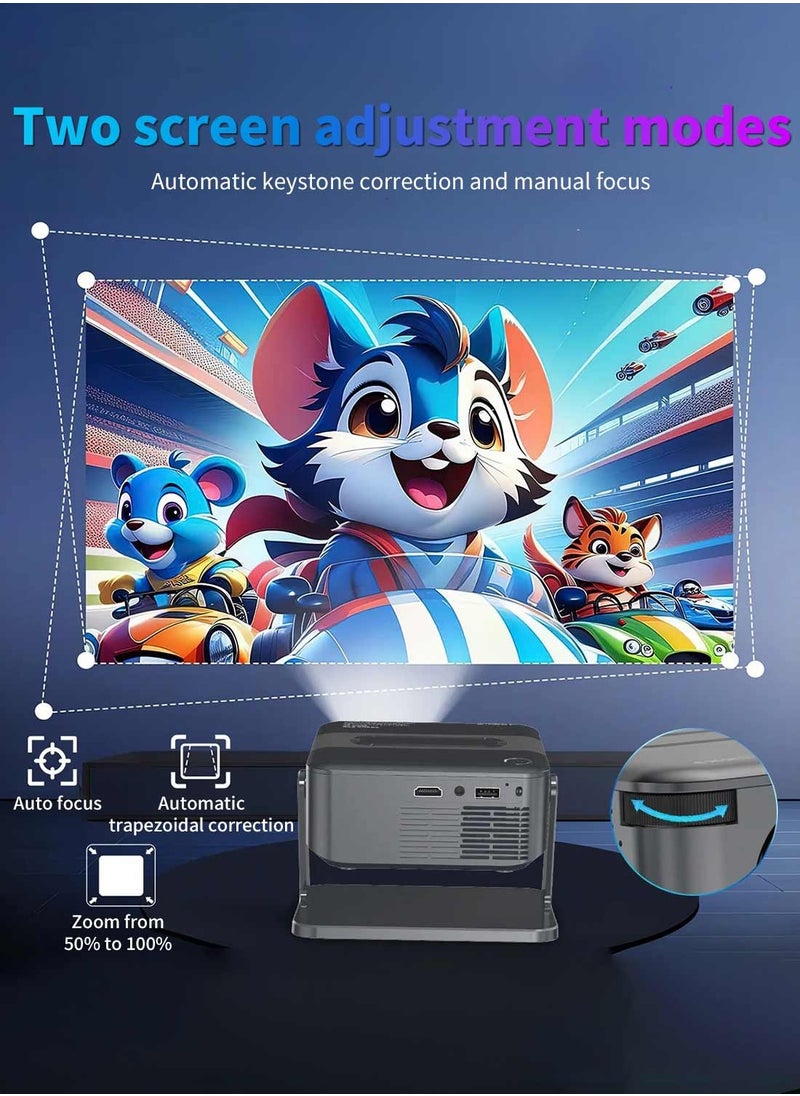 4k Projector, Xnano Android 14000lm Mini Projector Led Portable Smart Dual Wifi 6 Auto Keystone Correction 1080P Native BT 5.2 HI-FI Sound with Adjustable Stand