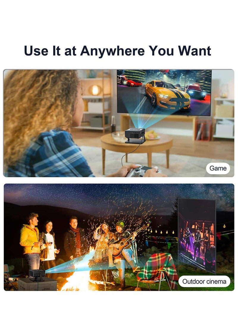 4k Projector, Xnano Android 14000lm Mini Projector Led Portable Smart Dual Wifi 6 Auto Keystone Correction 1080P Native BT 5.2 HI-FI Sound with Adjustable Stand