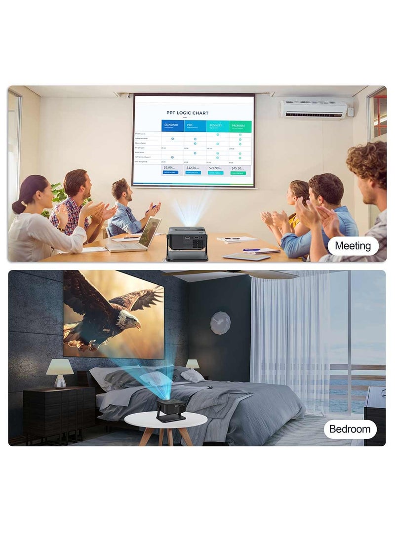 4k Projector, Xnano Android 14000lm Mini Projector Led Portable Smart Dual Wifi 6 Auto Keystone Correction 1080P Native BT 5.2 HI-FI Sound with Adjustable Stand