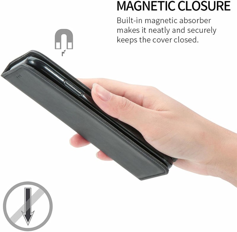 Cracedily Case for Sony Xperia 10 VI Case, Premium Leather Flip Wallet Case with Card Slots and Horizontal Stand Function Magnet Coque Cover Protective Case for Sony Xperia 10 VI, Black - Image 3