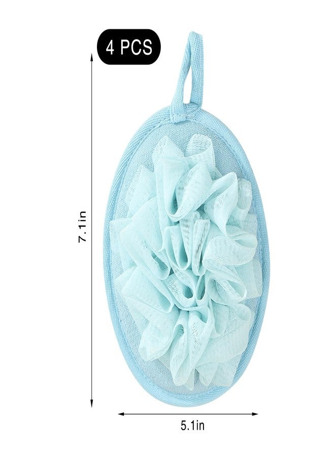 PASDUCHAS 4 PCS Larger Lightweigh Travel Size Loofah, Terry Cloth Small Mini Travel Sponges for Body, Sensitive Skin Exfoliating - Image 4