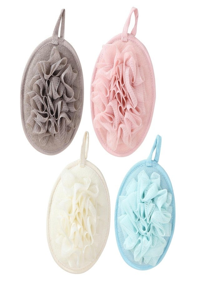 PASDUCHAS 4 PCS Larger Lightweigh Travel Size Loofah, Terry Cloth Small Mini Travel Sponges for Body, Sensitive Skin Exfoliating - Image 1