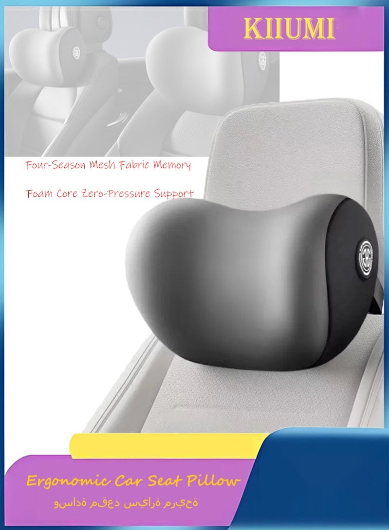KIIUMI Car Pillow,Car Seat Head Rest Neck Pillow ,Car Neck Pillow for Neck Pain Relief and Cervical Support,Car Headrest Pillow,Car Seat Neck Pillow with 100% Pure Memory Foam - Image 1