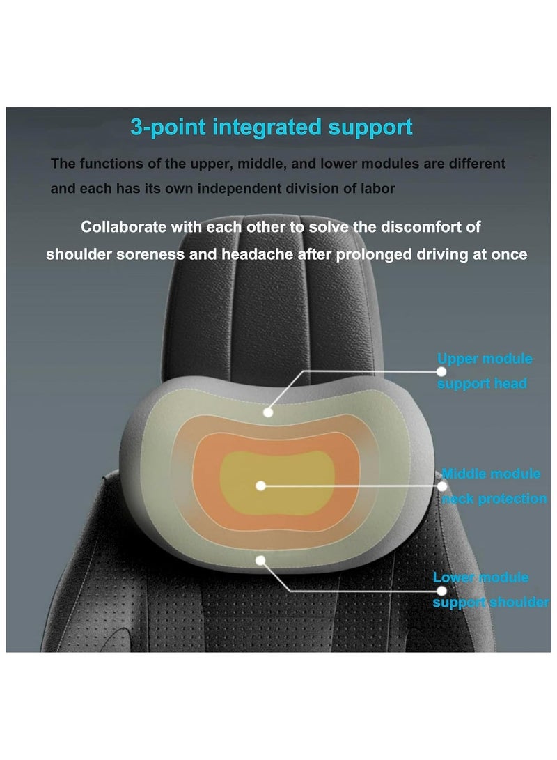 Car Pillow,Car Seat Head Rest Neck Pillow,100% Pure Memory Foam,Ergonomic Car Headrest Pillow,Neck Pain Relief and Cervical Support Neck Pillow,Black - Image 2