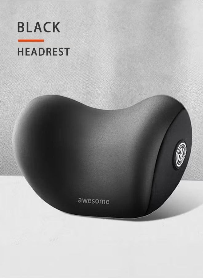 Car Pillow,Car Seat Head Rest Neck Pillow,100% Pure Memory Foam,Ergonomic Car Headrest Pillow,Neck Pain Relief and Cervical Support Neck Pillow,Black - Image 4