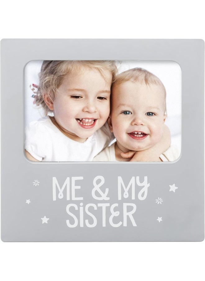 Tiny Ideas Tiny Ideas Me & My Sister Sentiment Keepsake Frame, Gift for Siblings, Baby Frames, Gray  - Image 1