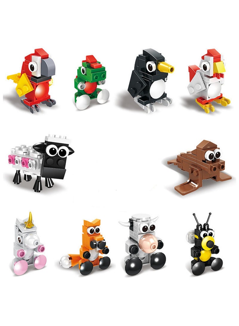 10 Animal Series Small Building Blocks, Building Block Assembly Set Games And Engineering Toys, Suitable For Children And Teenagers, Suitable For Gifts - Image 1