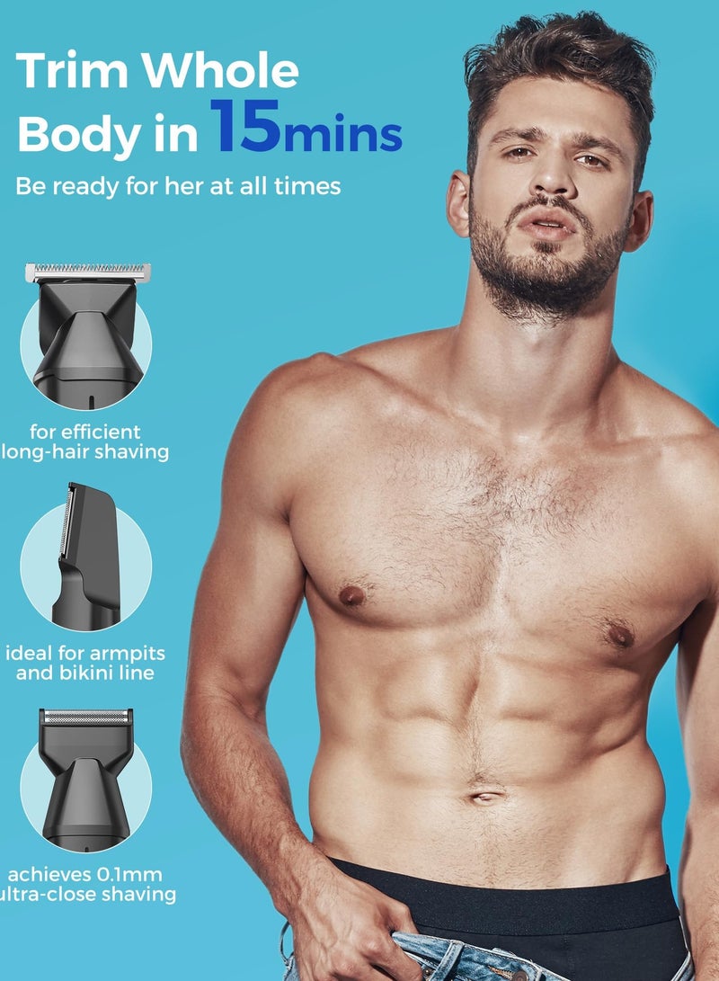 GLAKER "GLAKER Men's Grooming Kit - GLAKER 6-in-1 Waterproof Beard Trimmer, Cordless Hair Clippers, Shavers, and Trimmers for Mustache, Nose, Ear, and Body Hair - With Storage Bag and Beard Bib Apron" - Image 3