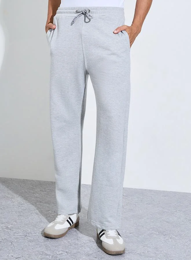 ستايلي Men Grey Open Hem Relaxed Fit Joggers