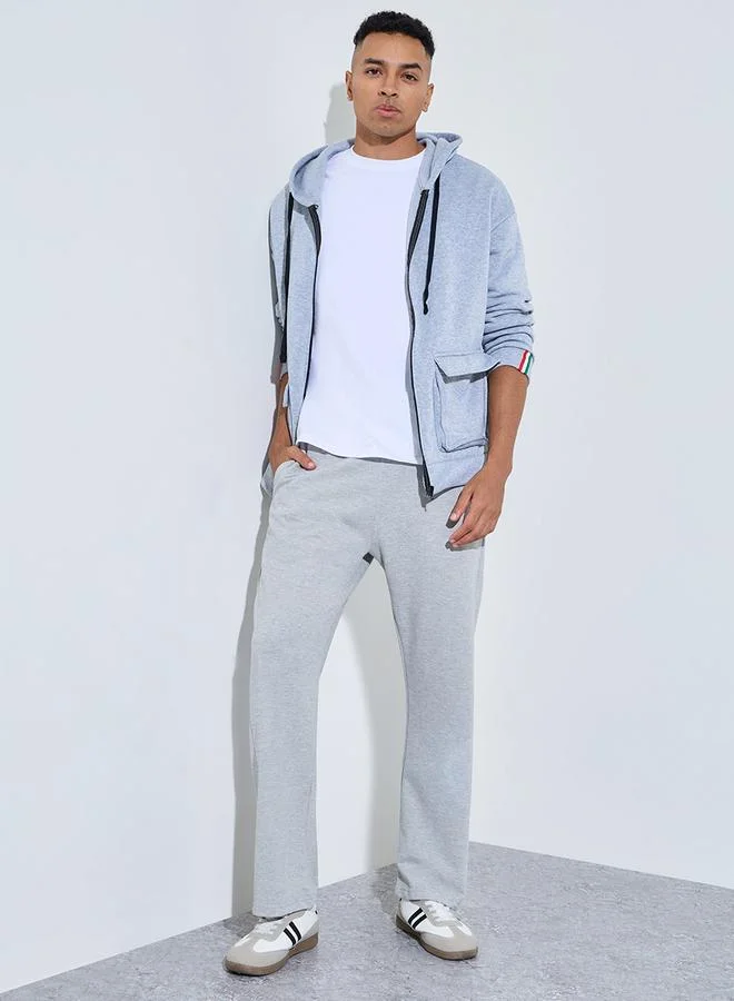 ستايلي Men Grey Open Hem Relaxed Fit Joggers