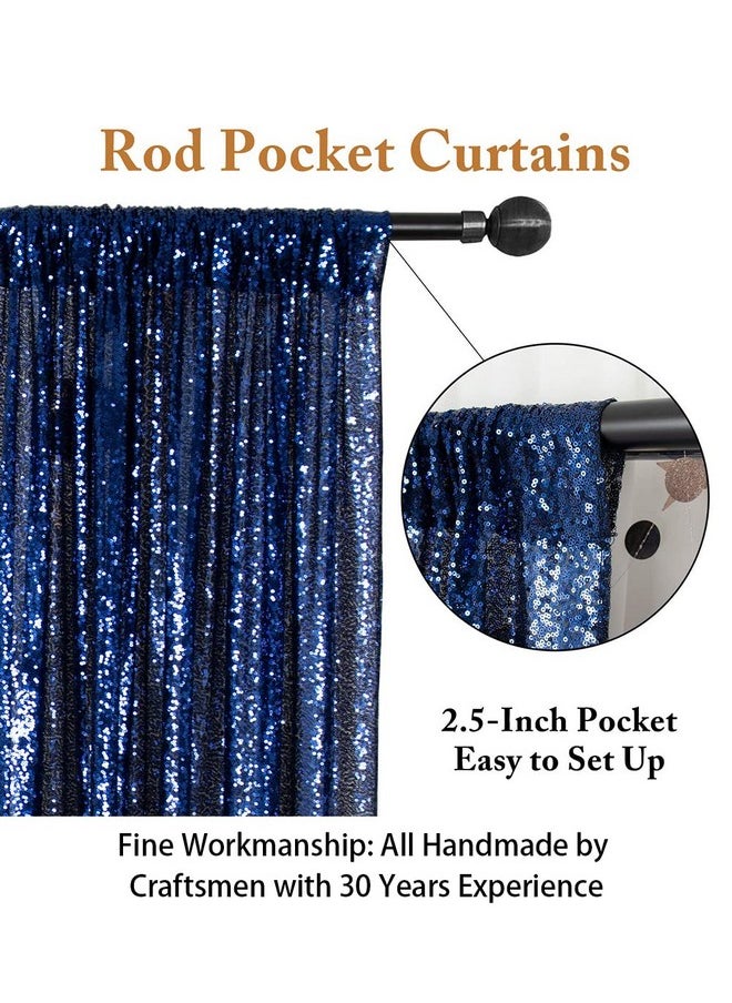 ShinyBeauty Sparkle Backdrop Curtain Navy Blue 2 Panels Set Sequin Photo Backdrop 2Ftx8Ft Sequin Backdrop Curtain Pack Of 21220S  - Image 5