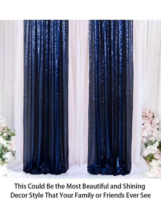ShinyBeauty Sparkle Backdrop Curtain Navy Blue 2 Panels Set Sequin Photo Backdrop 2Ftx8Ft Sequin Backdrop Curtain Pack Of 21220S  - Image 4