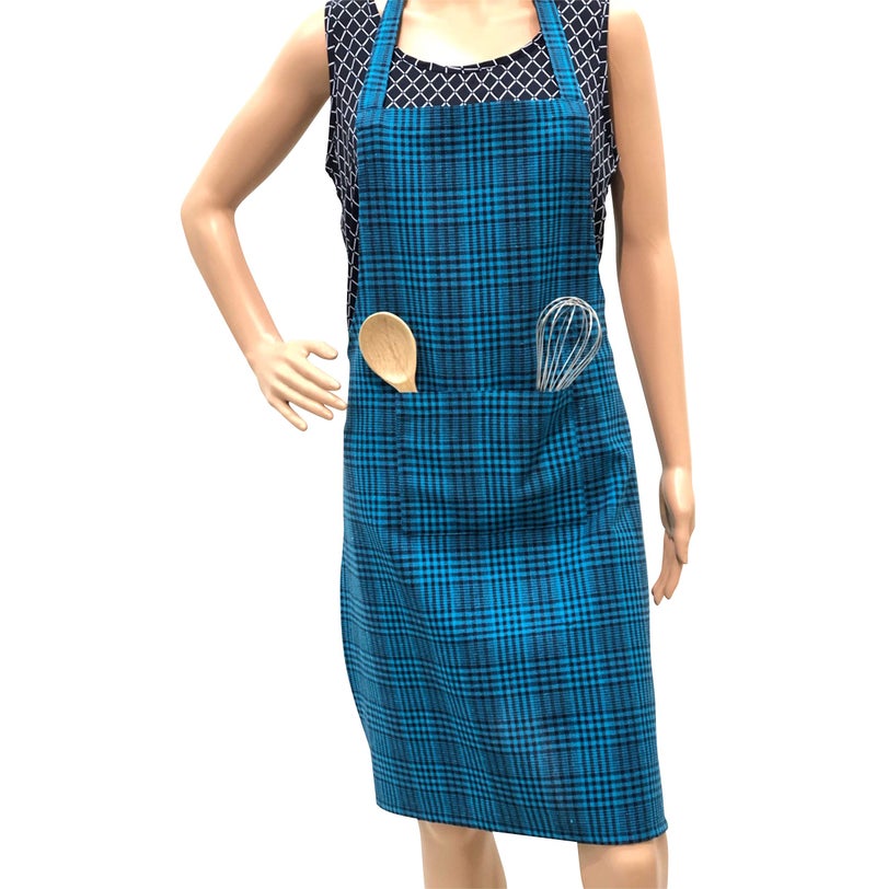 PIXEL HOME DECOR Cotton Apron with Front Center Pocket with End Random Colour (Blue Stripe Apron) (Plastic -Free) - Image 4