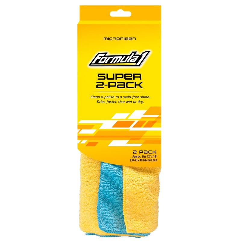 Formula 1 625059 Super Microfiber Cloth (Yellow, Blue) -Pack of 2 - Image 5