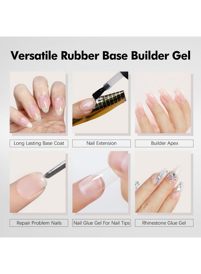 FZANEST Builder Gel Rubber Base Gel Polish For Nails Thickening, Nail Strengthening Extension Sculpting Nail Glue Gel In A Bottle, Soak Off Long Lasting UV LED Builder Base Coat - Image 2